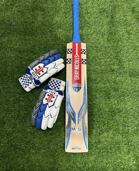Grey Nicolls Tempesta Blue Bat With Gloves