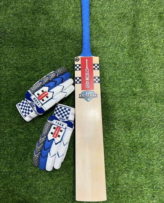 Grey Nicolls Tempesta Blue Bat With Gloves
